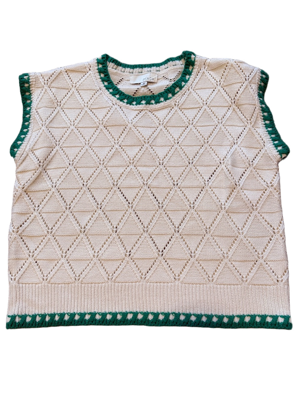 Pinch x Anthropologie Cream Sweater Vest Sz M
